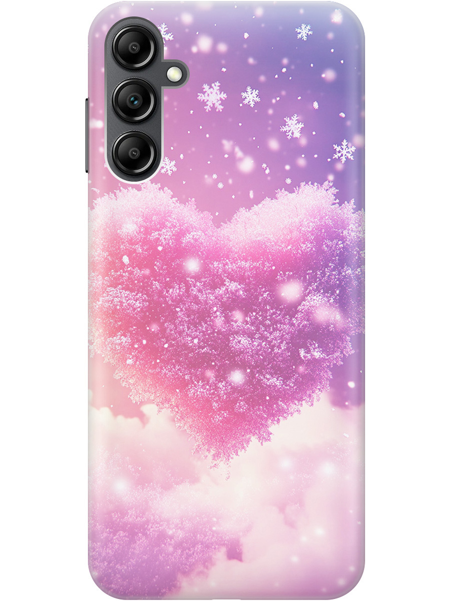 

Силиконовый чехол на Samsung Galaxy A14 с принтом "Пушистое сердце", Прозрачный;белый;розовый, 768741491