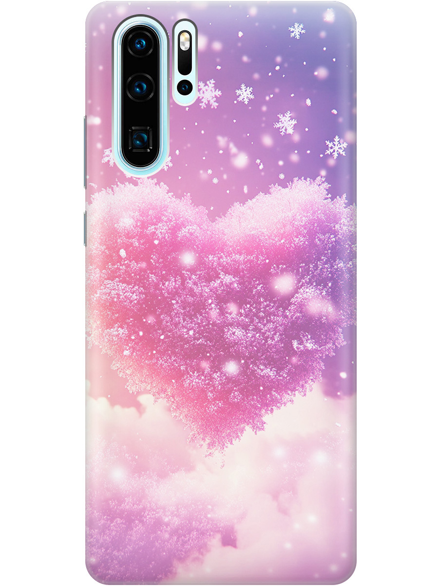 

Силиконовый чехол на Huawei P30 Pro с принтом "Пушистое сердце", Прозрачный;белый;розовый, 720762491