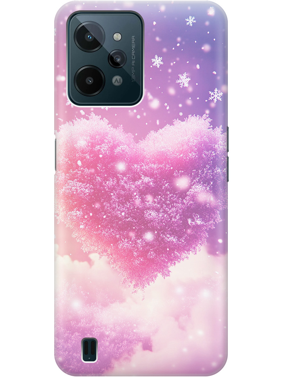 

Силиконовый чехол на realme C31 с принтом "Пушистое сердце", Прозрачный;белый;розовый, 766400391