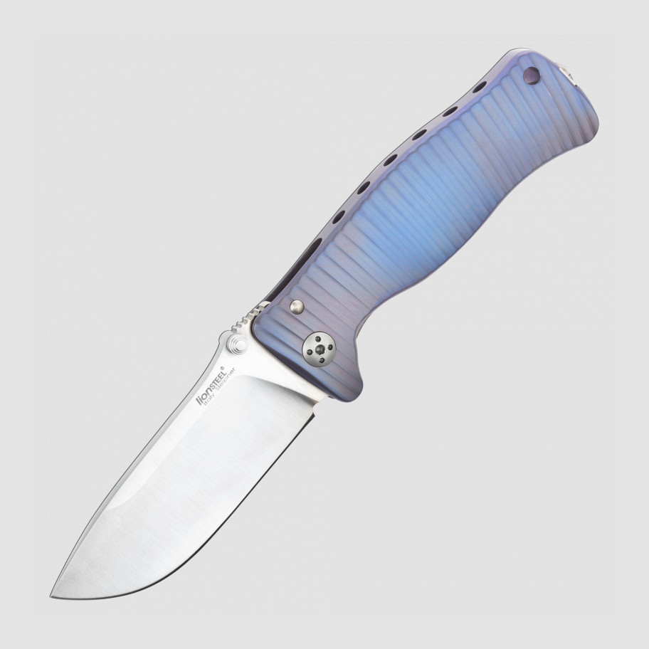 Нож складной LIONSTEEL, SR-1 Titanium Violet Frame, бензиновый