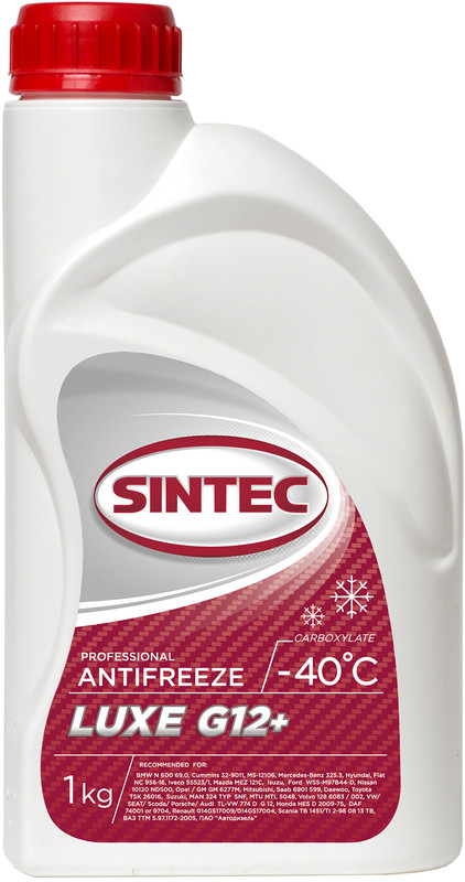 

Антифриз Sintec красный СИНТЕК ANTIFREEZE LUXE G12 Р613500