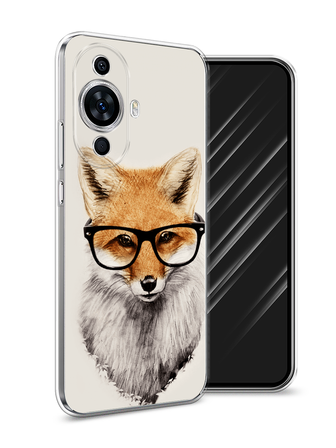 

Чехол Awog на Huawei Nova 11 "Лиса в очках", Бежевый, 6121250-10