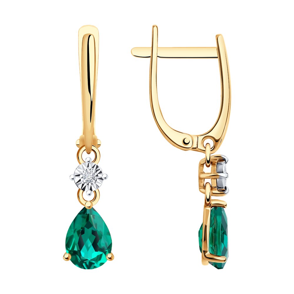 

Серьги подвески из комбинированного золота SOKOLOV Diamonds 72-00272, бриллиант, 72-00272