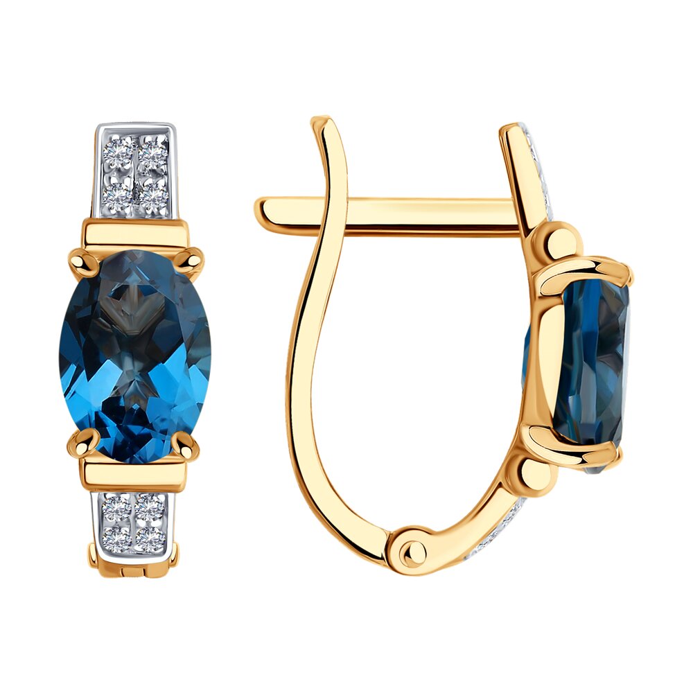 

Серьги из красного золота SOKOLOV Diamonds 72-00101, бриллиант/топаз, 72-00101