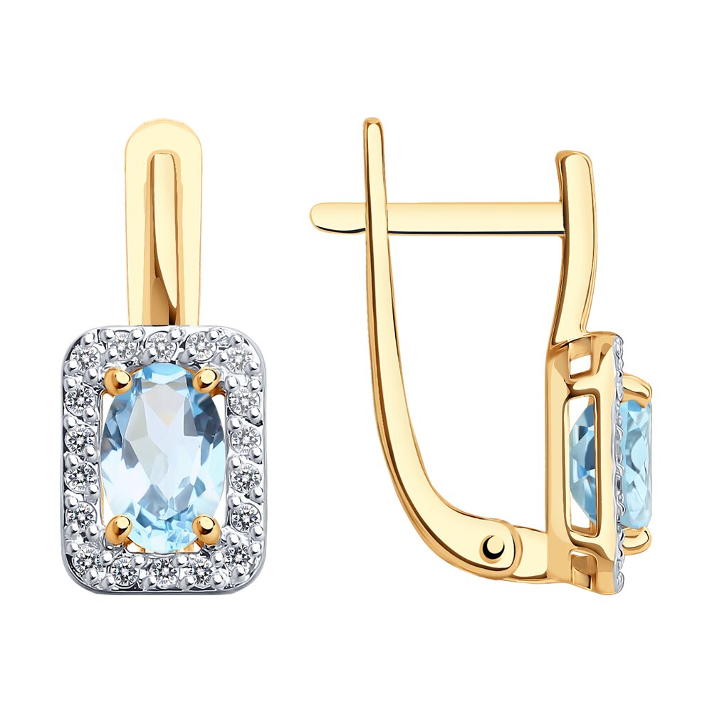 

Серьги из красного золота SOKOLOV Diamonds 72-00080, бриллиант/топаз, 72-00080