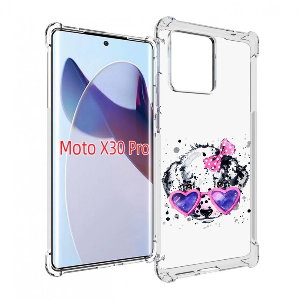 

Чехол MyPads долматинец в очках для Motorola Moto X30 Pro, Прозрачный, Tocco