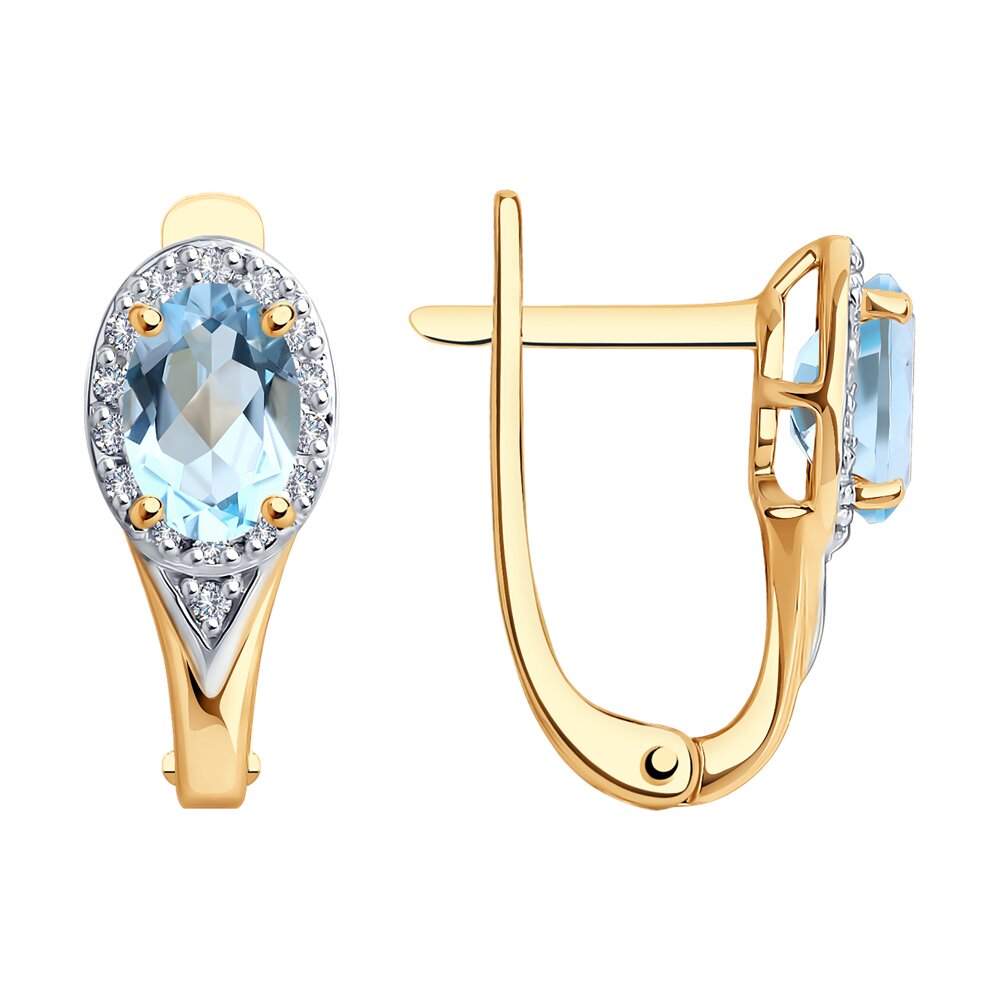 

Серьги из красного золота SOKOLOV Diamonds 72-00070, бриллиант/топаз, 72-00070