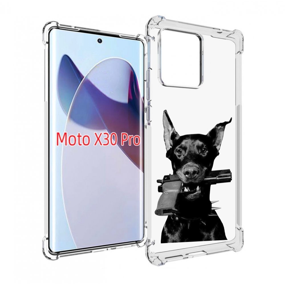 

Чехол MyPads доберман с пистолетом для Motorola Moto X30 Pro, Прозрачный, Tocco