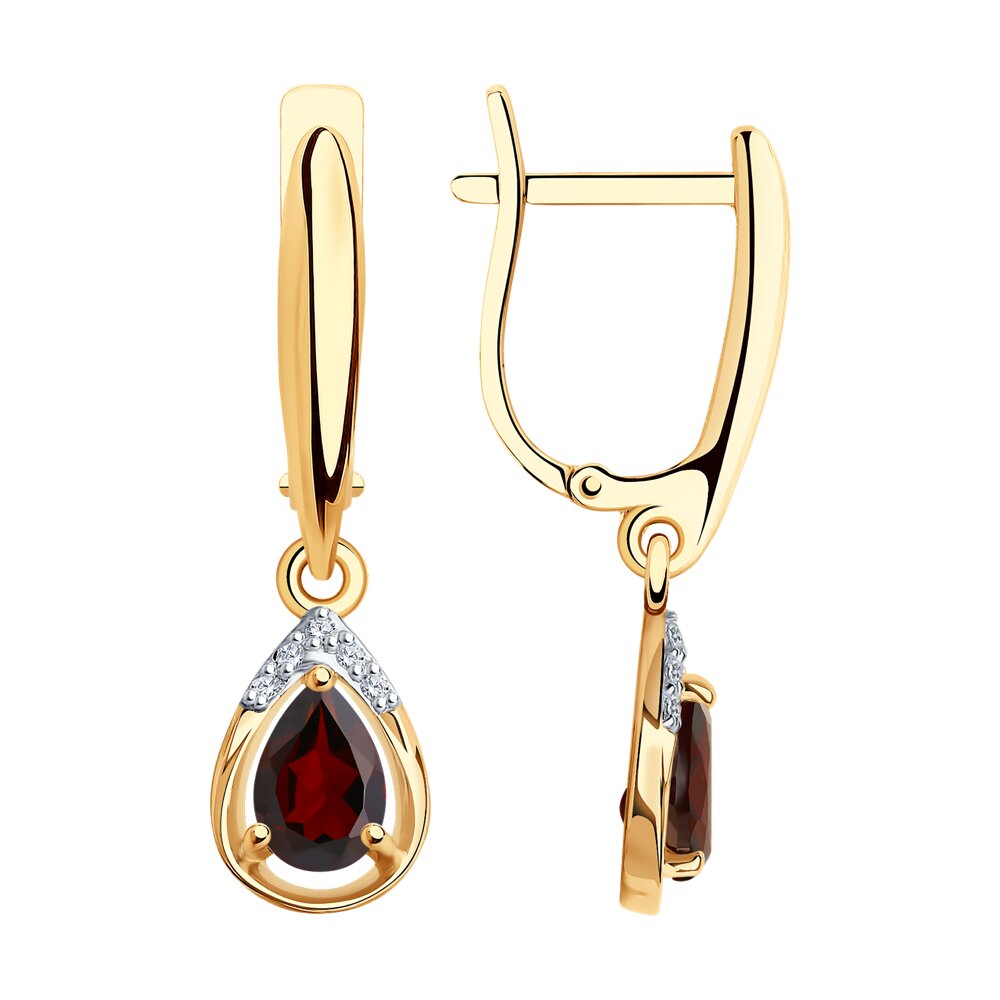 

Серьги подвески из красного золота SOKOLOV Diamonds 72-00030, бриллиант/топаз, 72-00030