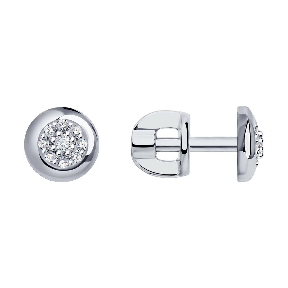 

Серьги пусеты из белого золота SOKOLOV Diamonds 1021915-3, бриллиант, 1021915-3
