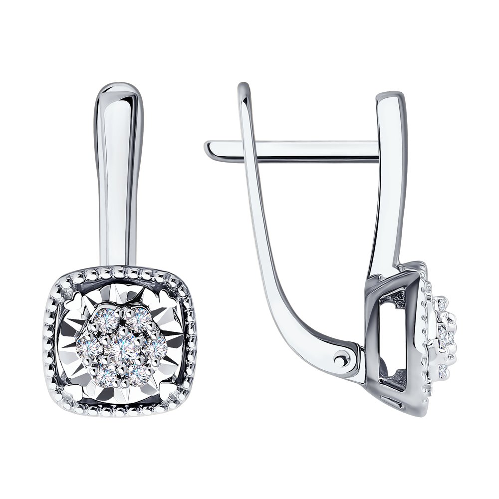 

Серьги из белого золота SOKOLOV Diamonds 1021725-3, бриллиант, 1021725-3