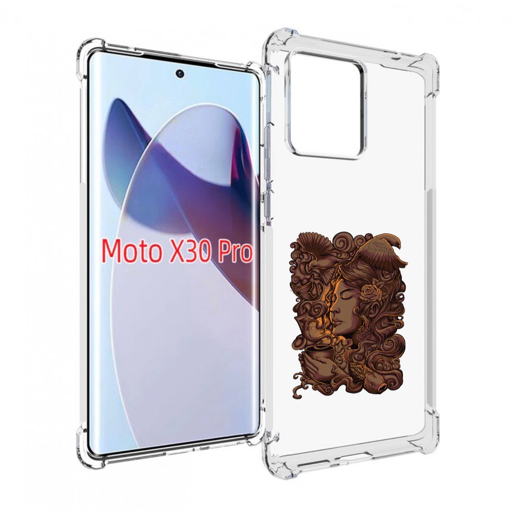 

Чехол MyPads девушка с длинными волосами абстракция для Motorola Moto X30 Pro, Прозрачный, Tocco