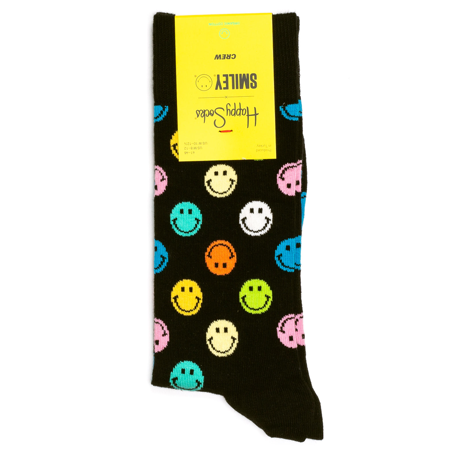 фото Носки унисекс happy socks happy socks x smiley smile dot black разноцветные 41-46