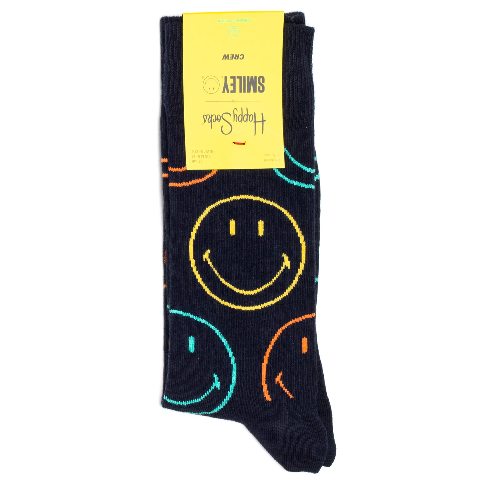 фото Носки унисекс happy socks happy socks x smiley big smiley black разноцветные 41-46