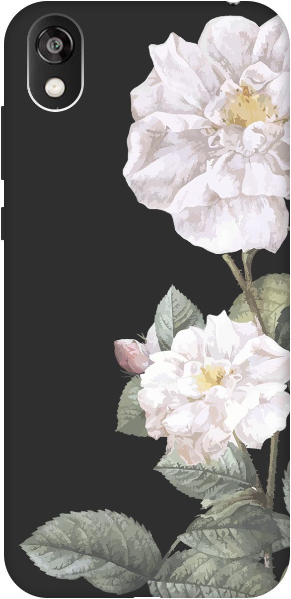 

Чехол на Honor 8S/Huawei Y5 (2019) "White Rose" черный, Черный;желтый, 2470