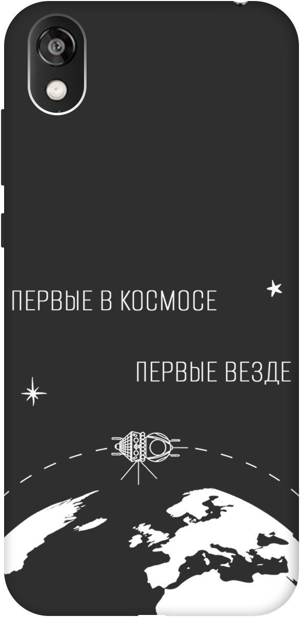 

Чехол на Honor 8S/Huawei Y5 (2019) "First in Space W" черный, Черный;желтый, 2470