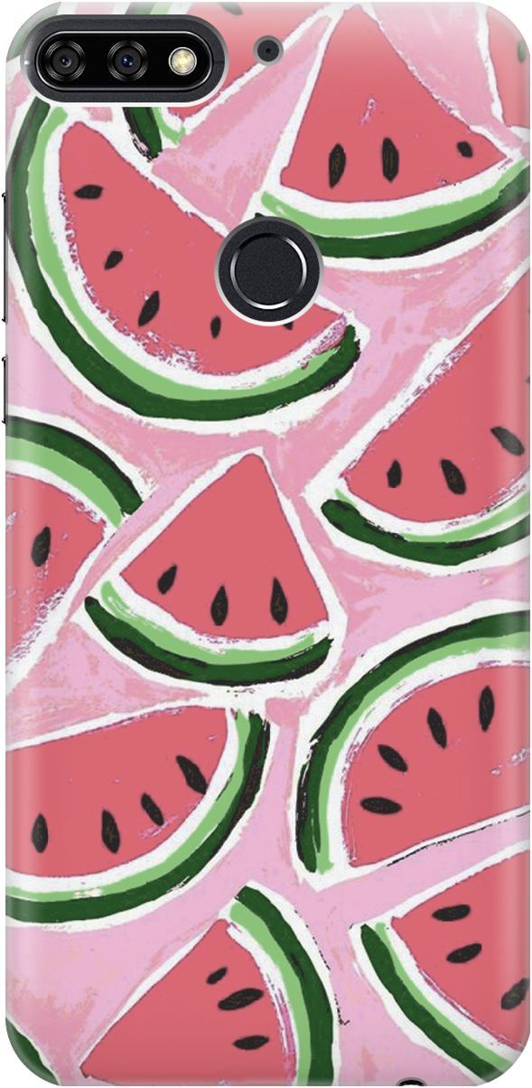 

Чехол на Honor 7C/7A Pro/Huawei Y6 Prime (2018) "Дольки арбузиков", Красный;розовый, 2234