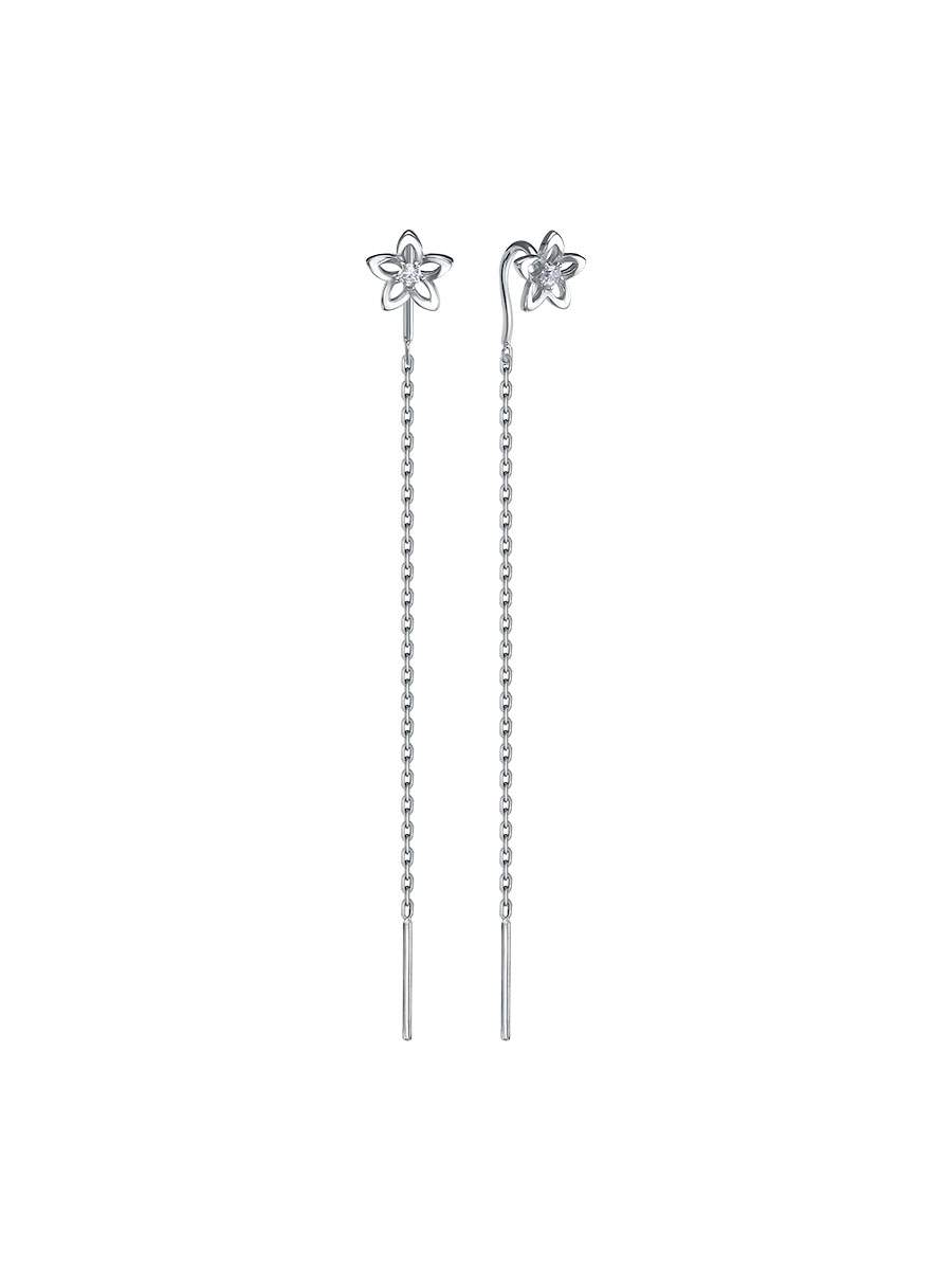 

Серьги продевки из серебра LineFreedom LFСр0201-785, фианит, LFСр0201-785