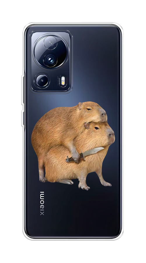 

Чехол на Xiaomi 13 Lite "Капибара с ножом", Бежевый, 318150-1