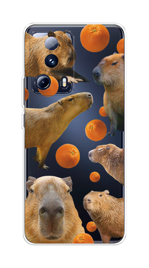 

Чехол на Xiaomi 13 Lite "Капибара и апельсины", Бежевый;оранжевый, 318150-1