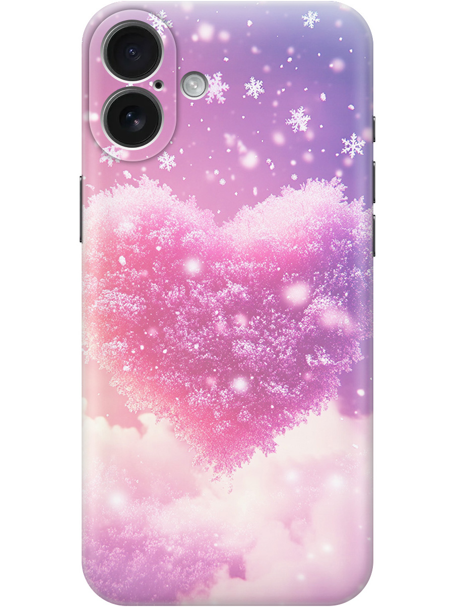 

Силиконовый чехол на Apple iPhone 16 Plus с принтом "Пушистое сердце", Прозрачный;белый;розовый, 785197191