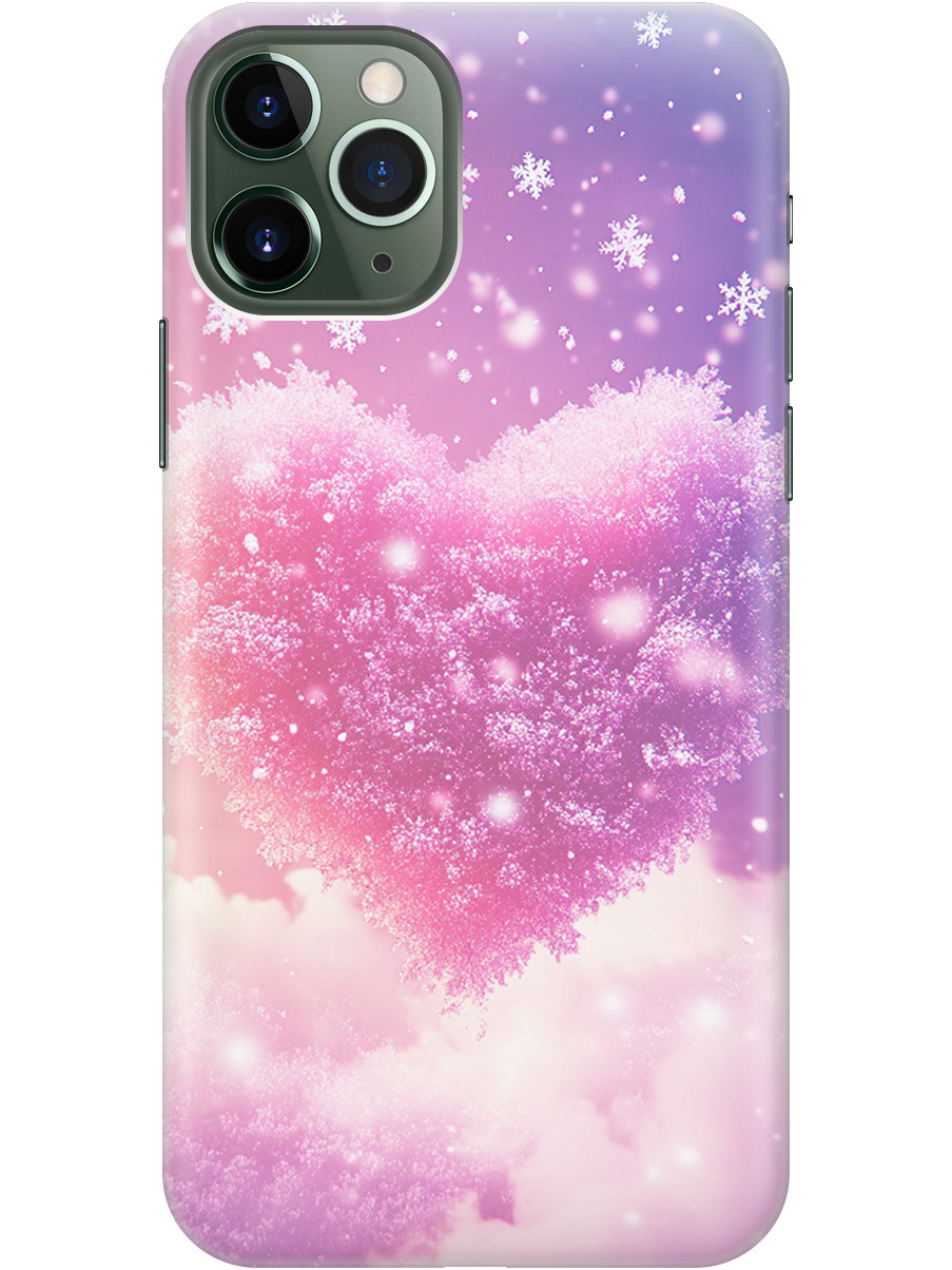 

Силиконовый чехол на Apple iPhone 11 Pro Max с принтом "Пушистое сердце", Прозрачный;белый;розовый, 721799791