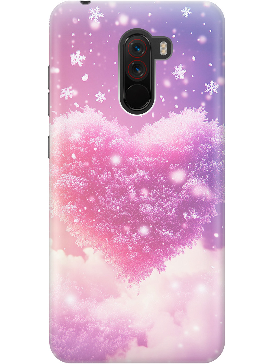

Силиконовый чехол на Xiaomi Pocophone F1 с принтом "Пушистое сердце", Прозрачный;белый;розовый, 719373391