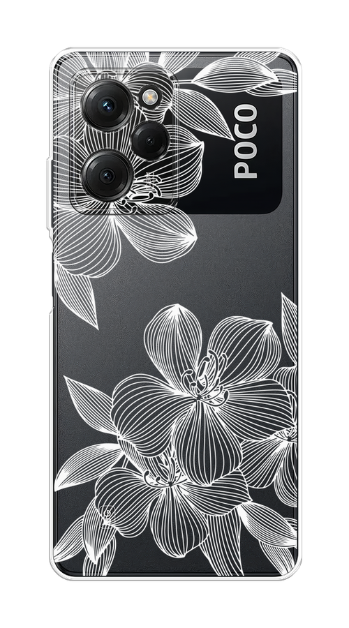 

Чехол на Xiaomi Poco X5 Pro 5G "Крокус", Белый;прозрачный, 318050-1