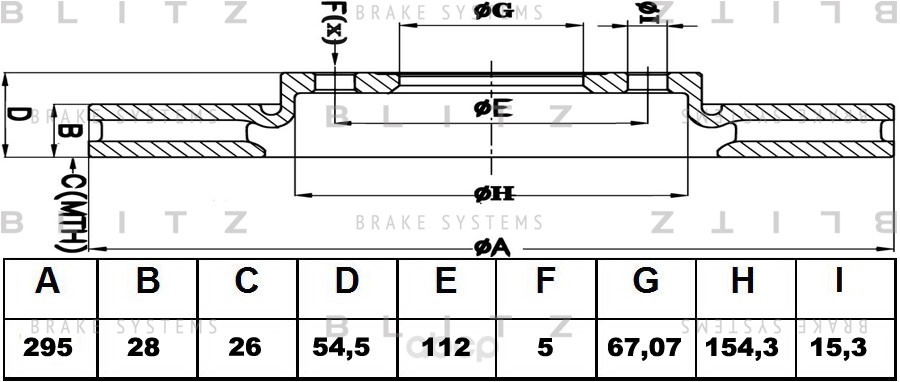 

Тормозной диск BLITZ BS0363