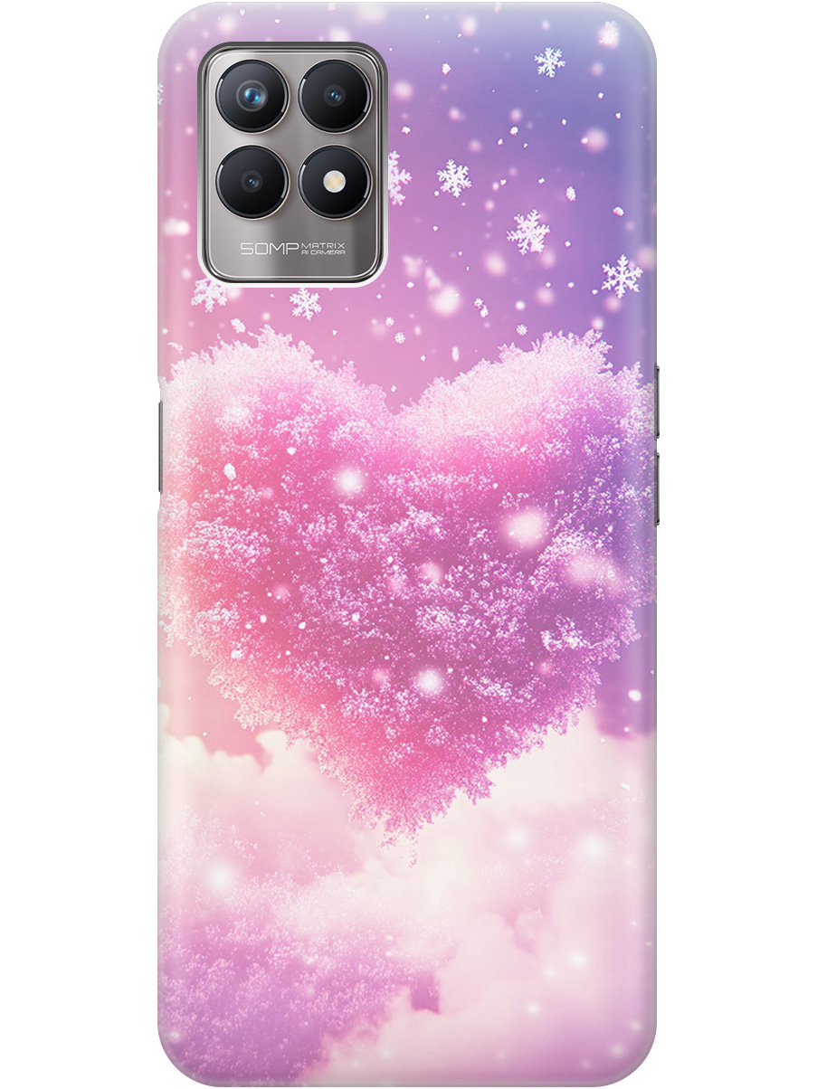 

Силиконовый чехол на Realme 8i с принтом "Пушистое сердце", Прозрачный;белый;розовый, 735001091