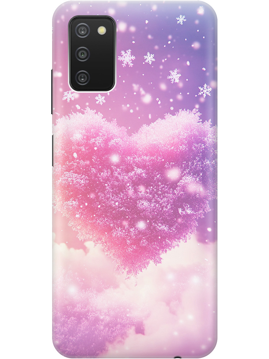 

Силиконовый чехол на Samsung Galaxy A03s с принтом "Пушистое сердце", Прозрачный;белый;розовый, 732241191