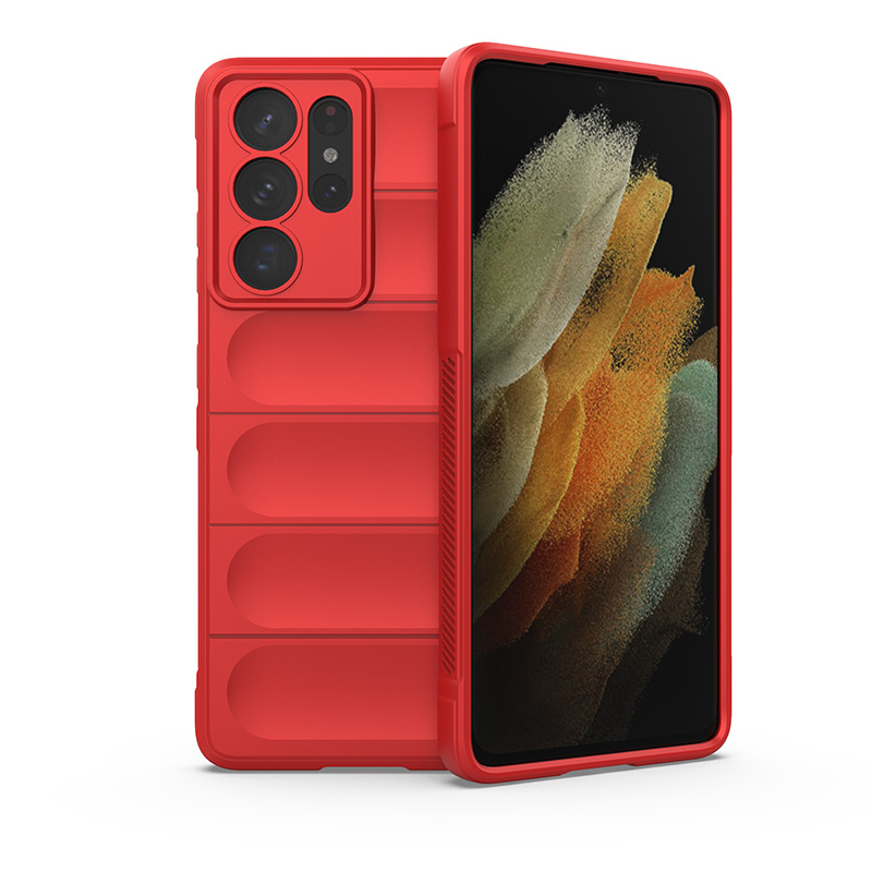

Противоударный чехол Flexible Case для Samsung Galaxy S21 Ultra, красный, Flexible Case