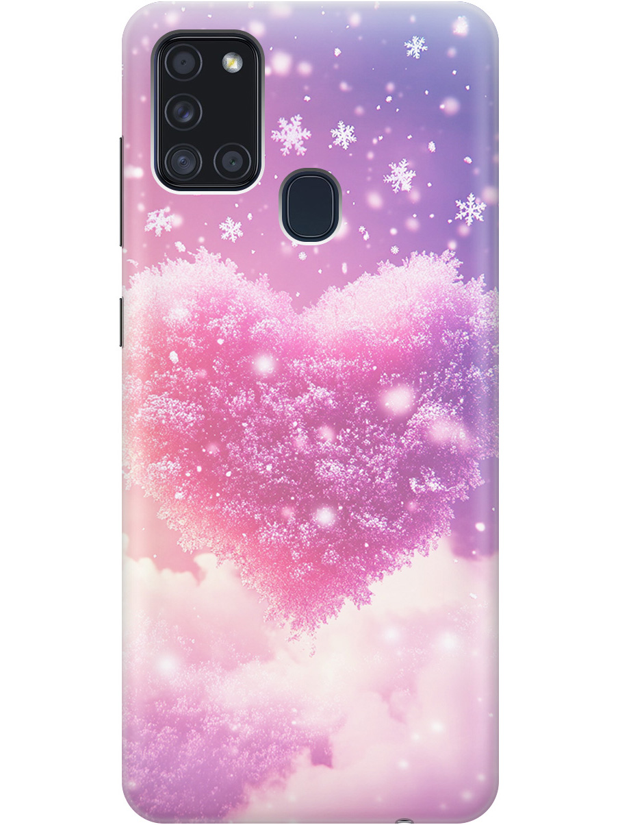 

Силиконовый чехол на Samsung Galaxy A21s с принтом "Пушистое сердце", Прозрачный;белый;розовый, 723009391