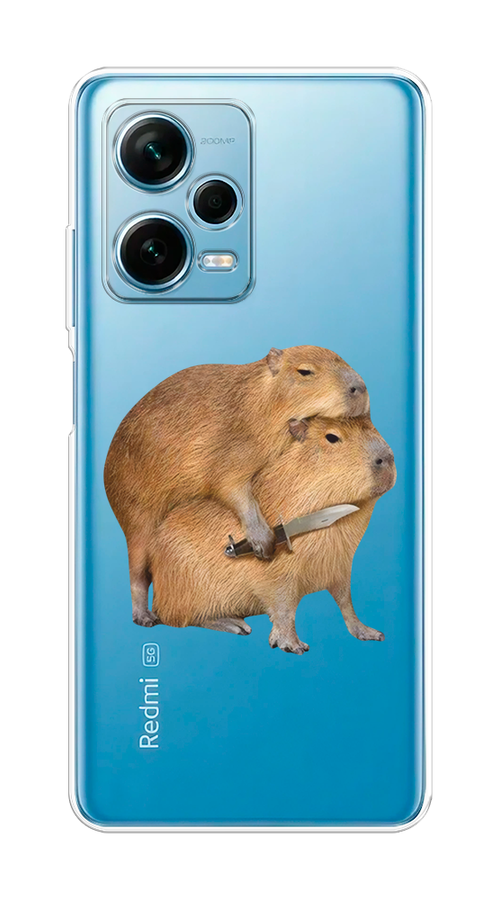 

Чехол на Xiaomi Redmi Note 12 Pro Plus "Капибара с ножом", Бежевый, 317150-1