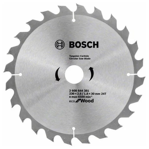 

Диск пильный по дереву 230х30х24 Bosch 2608644381 ECO WO толщина 2.8/1.8