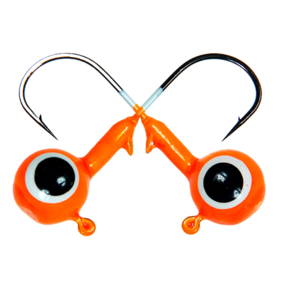 

Джиг головка для рыбалки на крючке №2/0, крашеная с глазком, цвет оранжевый, 10 шт, 7 г, №2/0