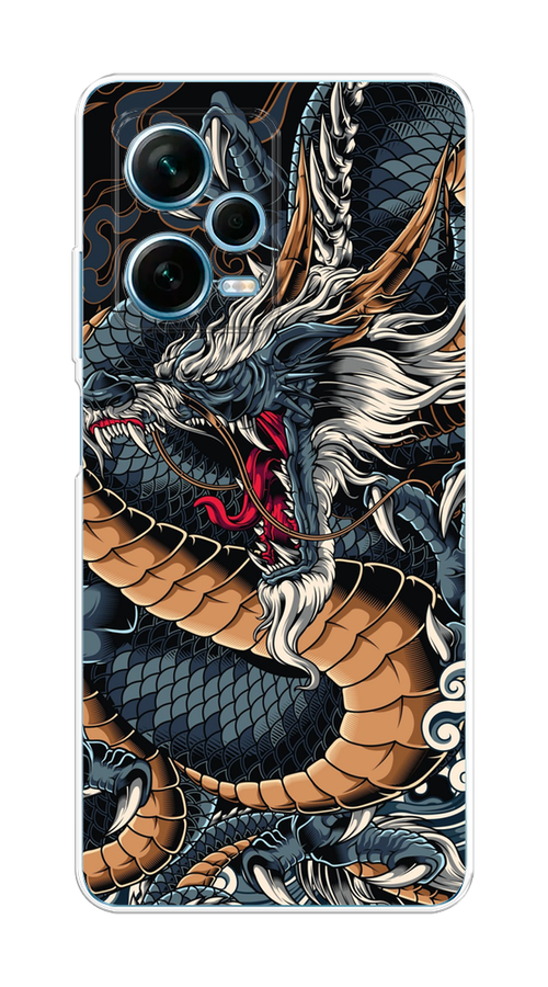 

Чехол на Xiaomi Redmi Note 12 Pro Plus "Japanese Dragon", Коричневый;черный;синий, 317150-1