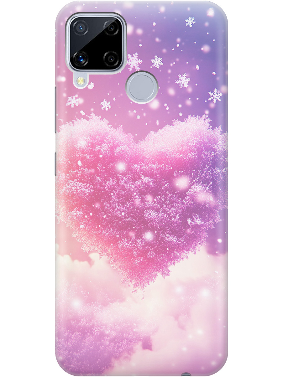 

Силиконовый чехол на realme C15 / C25 с принтом "Пушистое сердце", Прозрачный;белый;розовый, 726149891