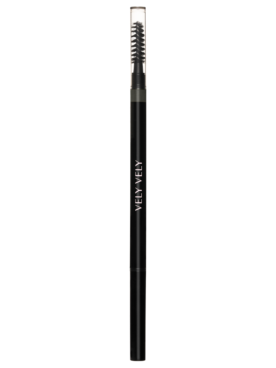 Карандаш для бровей Vely Vely микрофибра пепельный Microfiber Brow Pencil Ash B 0.09г знаменитый красивый карандаш для макияжа с длительной подводкой кисти бровей красота косматическая водонепроницаемая косметика