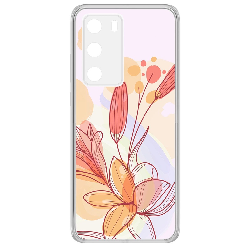 фото Чехол-накладка krutoff clear case фантазия для huawei p40