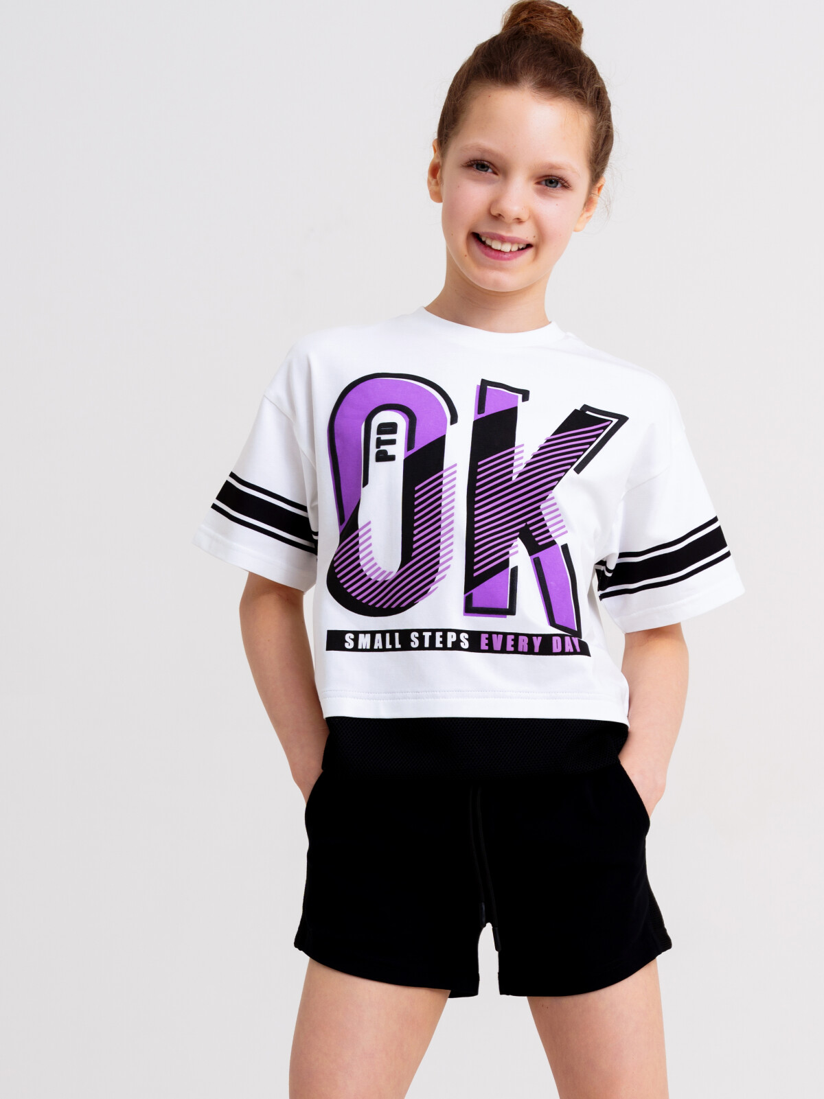 

Костюм повседневный PlayToday 22427032, белый, черный, 128, 22427032