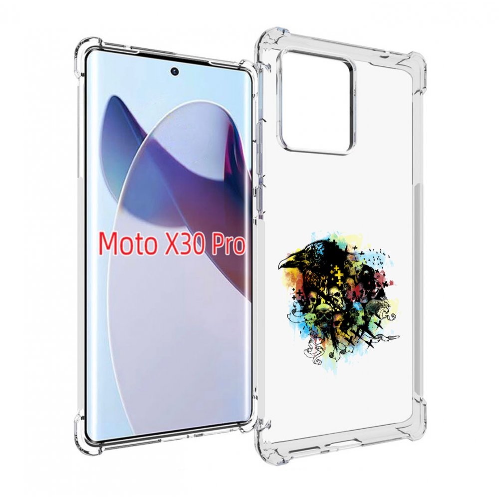 

Чехол MyPads ворон и черепа для Motorola Moto X30 Pro, Прозрачный, Tocco