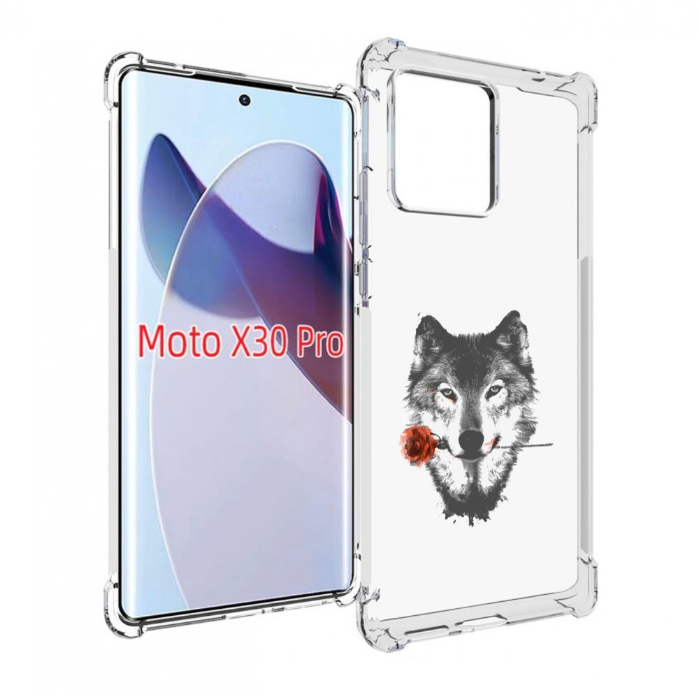 

Чехол MyPads волк с розой для Motorola Moto X30 Pro, Прозрачный, Tocco