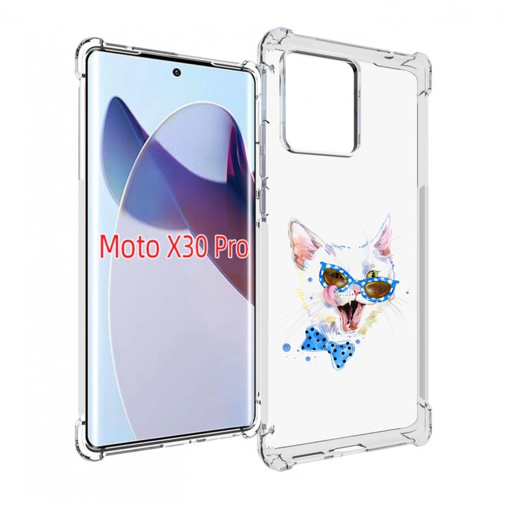 

Чехол MyPads белый кот для Motorola Moto X30 Pro, Прозрачный, Tocco