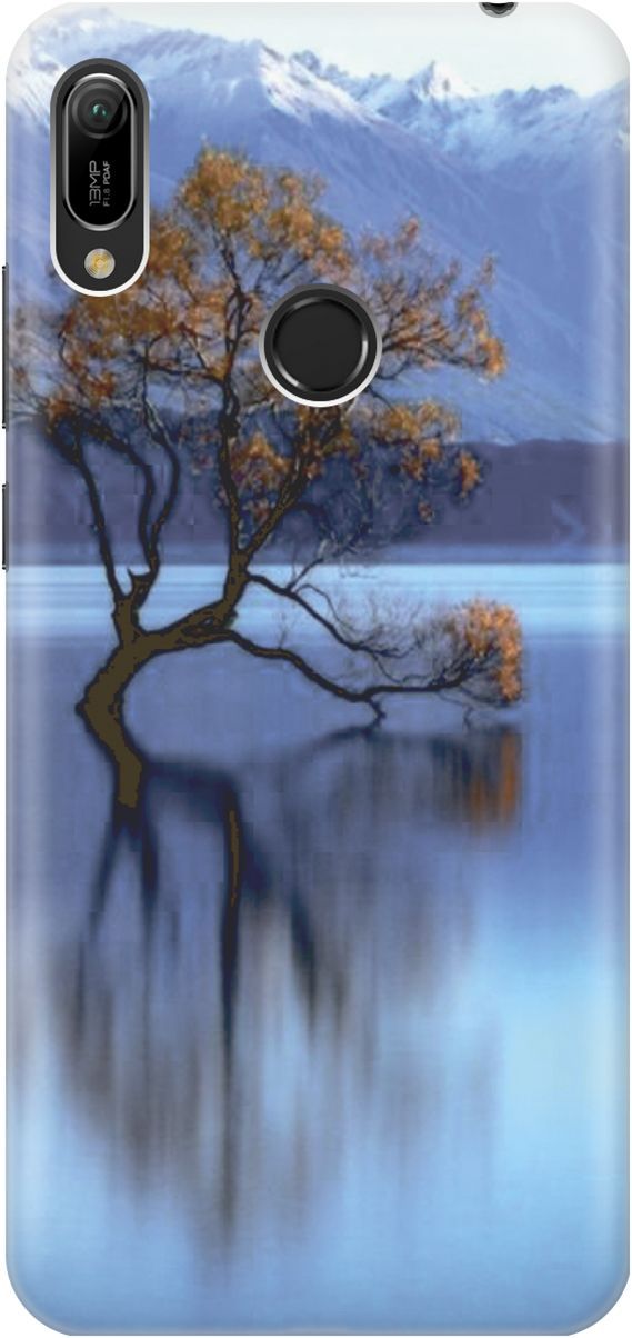 

Чехол на Honor 8A/8A Pro/Huawei Y6 (2019)/Y6 Prime (2019) "Дерево посреди озера", Бирюзовый;голубой, 2233