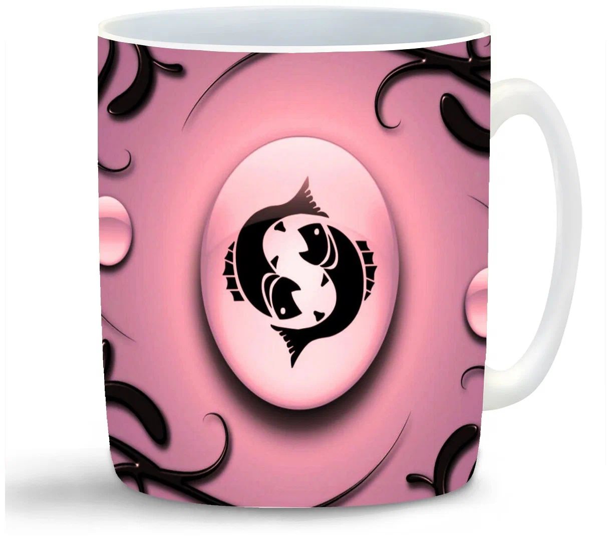 

Кружка CoolPodarok Знаки Зодиака Рыбы Розовый фон