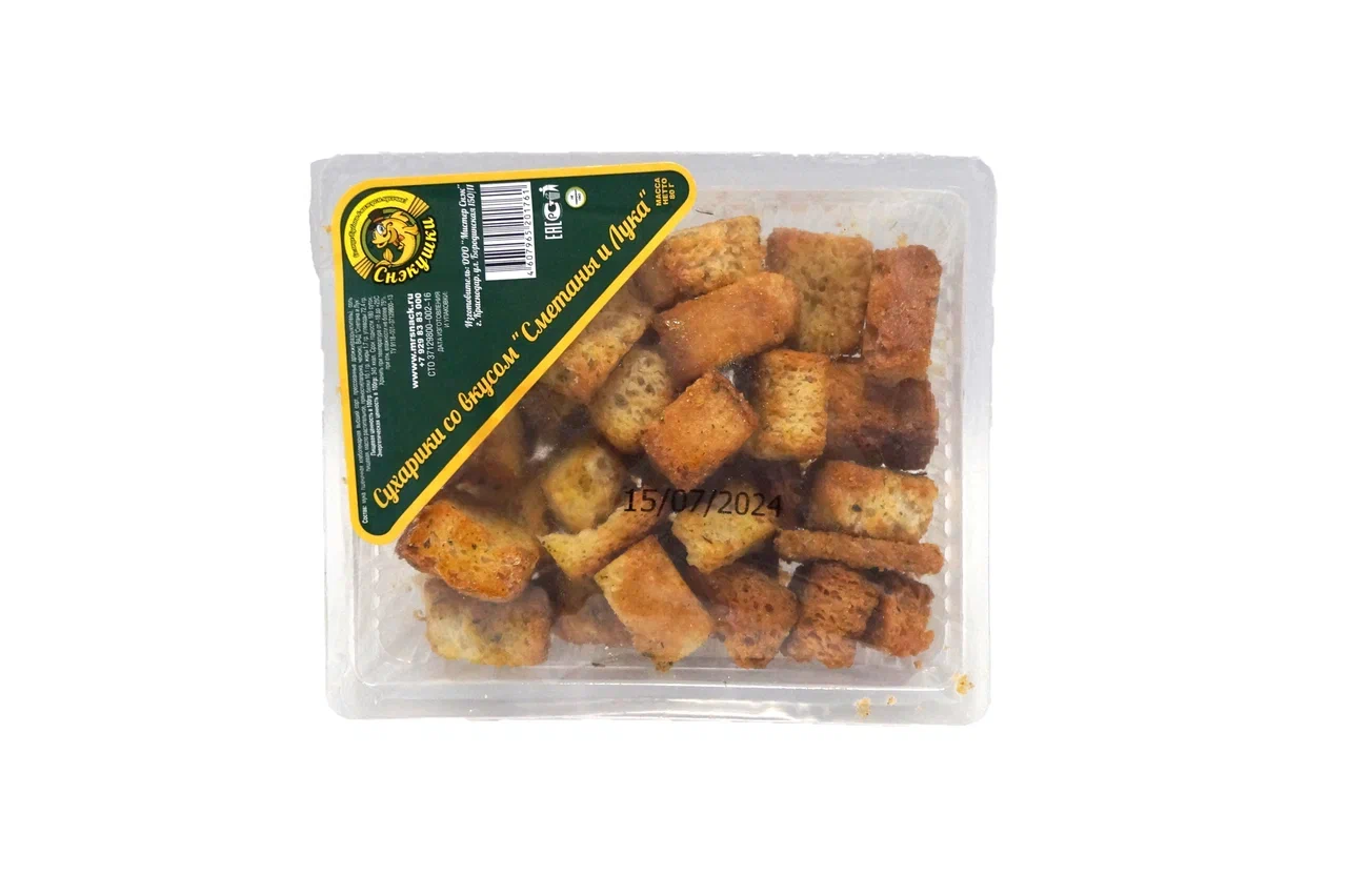 

Сухарики Снэкушки со вкусом сметана и лук, 80 г