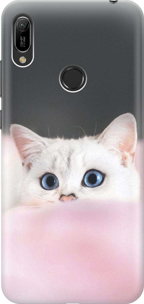 

Чехол на Honor 8A/8A Pro/Huawei Y6 (2019)/Y6 Prime (2019) "Кот на розовом пледе", 2233