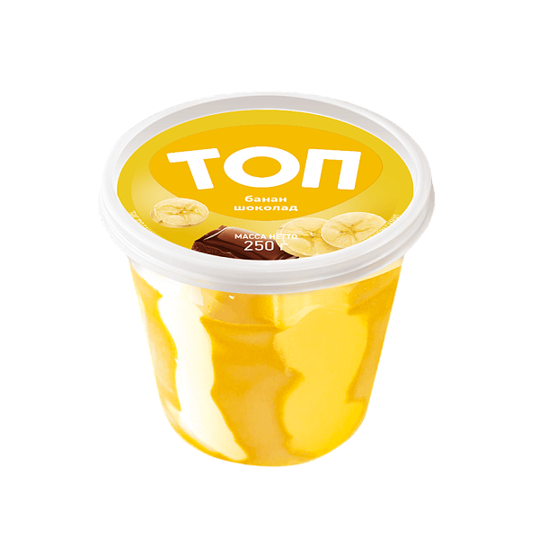 

Мороженое Топ банан и шоколад, в стаканчике, 250 г