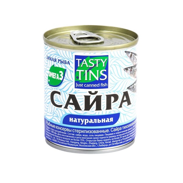 

Сайра Tasty Tins натуральная, 215 г